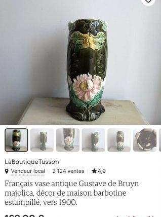 Vase antique français 1900 Gustave de Bruyn