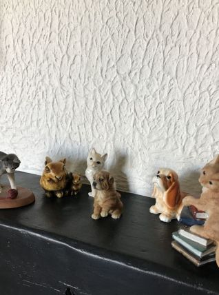 Lot de 6 figurines animaux ceramique et résine