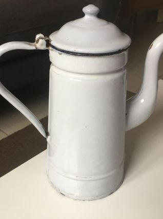 Cafetière en tôle émaillée années 50
