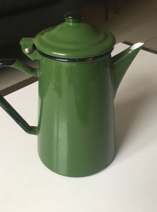 Cafetière en tôle émaillée années 50