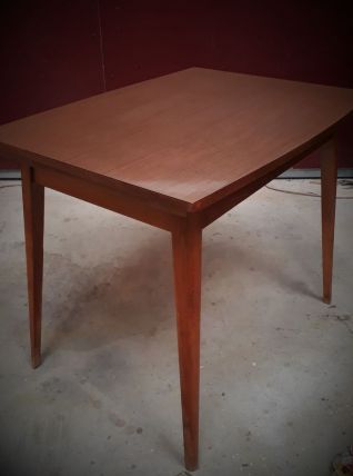 table scandinave dessus formica pied bois   avec ralonge155 