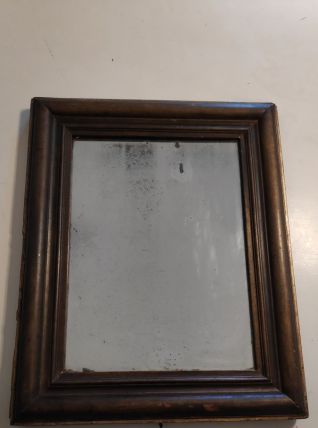 miroir ancien au mercure et cadre bois