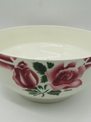 plat creux à oreilles Digoin Sarreguemines Cibon décor de ro