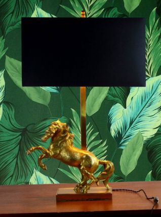 LAMPE DE TABLE CHEVAL EN BRONZE DORÉ