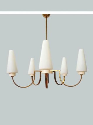 LUSTRE LAITON DORÉ 1970