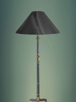 PIED DE LAMPE DE PARQUET EN BOIS SCULPTÉ DE STYLE ÉTRUSQUE