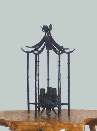 SUSPENSION LANTERNE VINTAGE FAUX BAMBOU