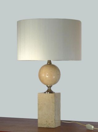 LAMPE BARBIER EN TRAVERTIN 1970