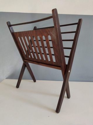 porte-revues vintage Braakman en hêtre des années 70