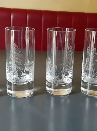 Lot de 6 verres  gravés Moser