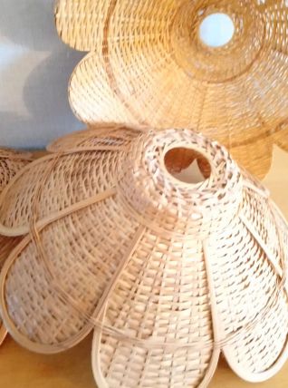 Suspension vintage en osier 