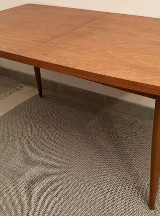  Table de salle à manger vintage danoise en chêne clair 1960