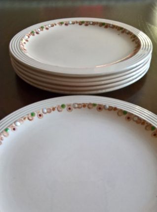 Six assiettes LONGWY "Betty"
