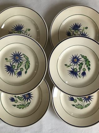 Série de 6 assiettes - en faience 
