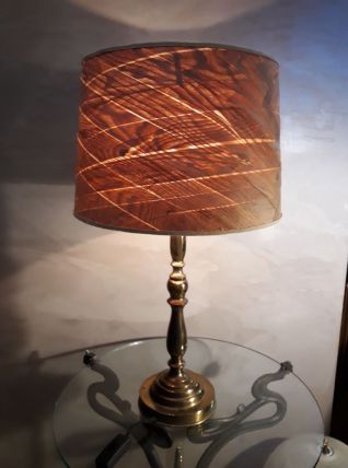 grande lampe laiton et bois 1970 très élégante 60x35cm  mise