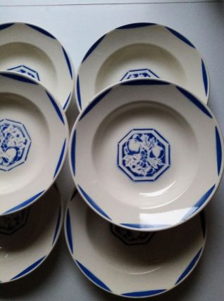 6 assiettes creuses Lunéville