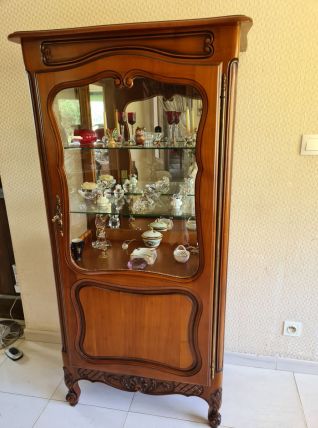 Argentier vitrine en merisier - avec miroir très bon état