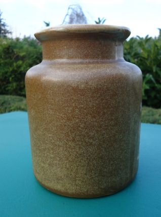 Pot en grè rond mrron Hauteur 13 Diamètre 10