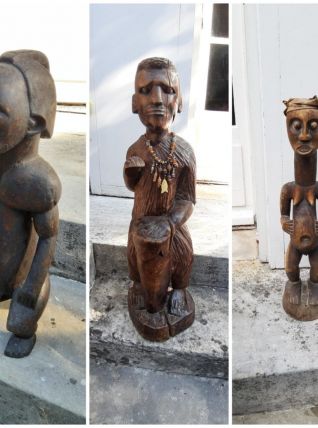 Lot de 3 statuettes africaines