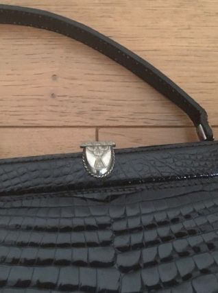 Sac à main Vintage cuir de crocodile années 50-60