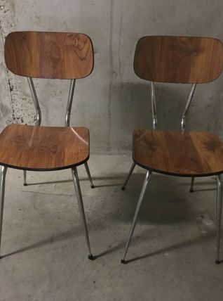 Paire de chaises en formica années 70