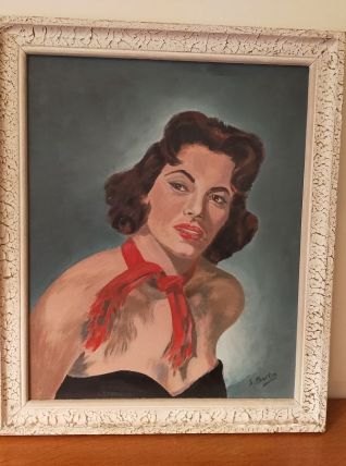 Portrait « femme au foulard rouge »