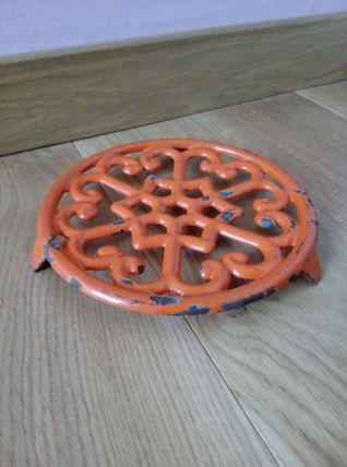 Dessous de plat en fonte émaillée orange