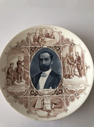 Ancienne assiette Sarreguemines Sadi Carnot