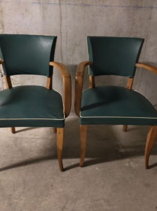 Paire de fauteuils bridge années 50