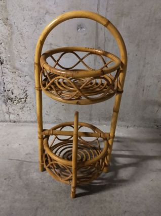 Desserte bar en rotin