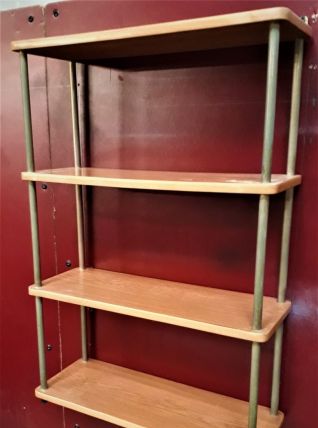 etagere  1960 a 70s   vintage, formica style bois,    70x49x