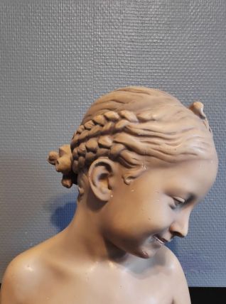 buste "la rieuse" d'après Jean-Baptiste Pigalle en plâtre