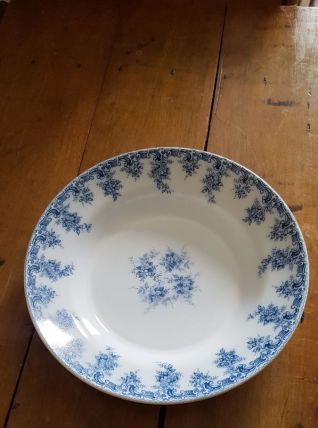 Grand plat de service fleuri bleu RIVANEL