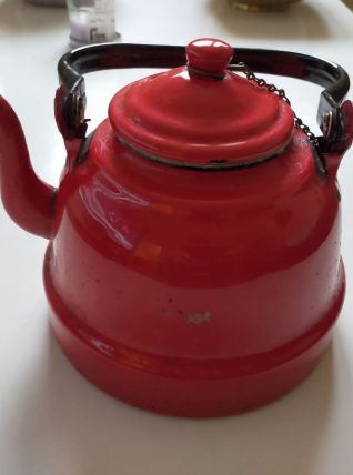 Bouilloire en tôle émaillée années 50