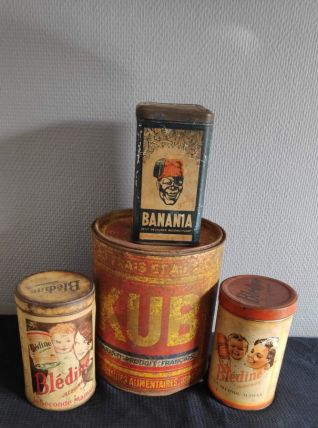 4 boites en métal anciennes