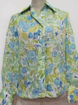 Belle Chemise Vintage aux Couleurs Printanières