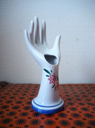 Petite main de baguier en porcelaine vintage 70's
