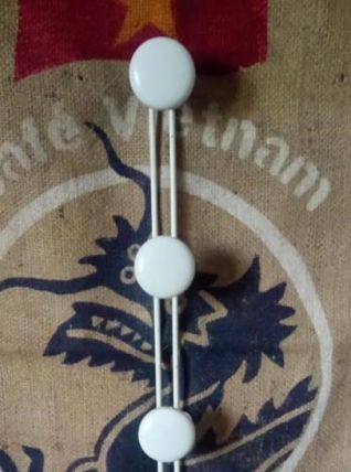 Porte manteau métal - 5 patères  - Années 50/60