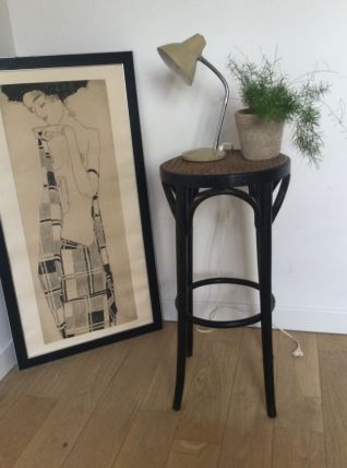 Tabouret de bar canné style Thonet