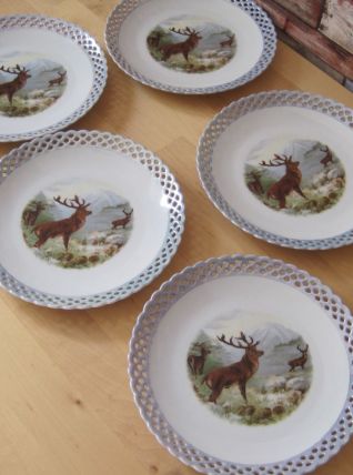 5 Assiettes a desserts en porcelaine de Bavaria