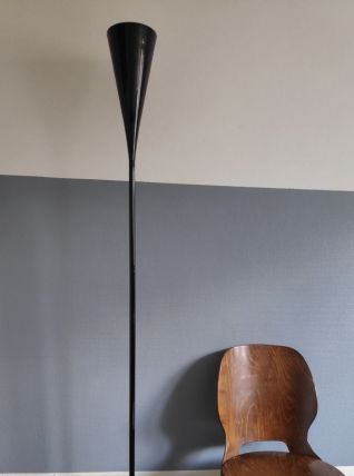 lampadaire métal laqué noir "sablier" design années 80