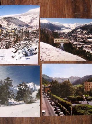 4 cartes postales le Mont Dore vintage 