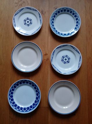 Assiettes plates dépareillées ensemble de 6