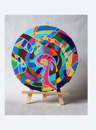 Décoration murale pièce unique de style art singulier. 