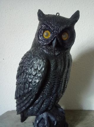 Grand hibou en plastique soufflé - vintage