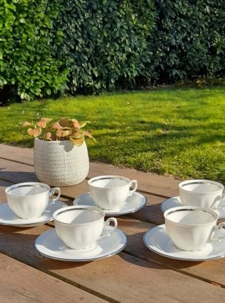 Tasses café et sous-tasses porcelaine fine de Baviere
