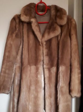 Manteau 3/4 en vison beige