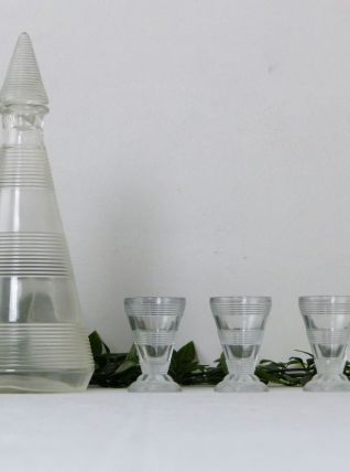 Carafe à liqueur et ses 3 verres