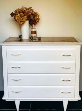 Commode blanche vintage 