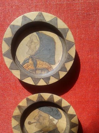 Coupelle pirogravure bois.